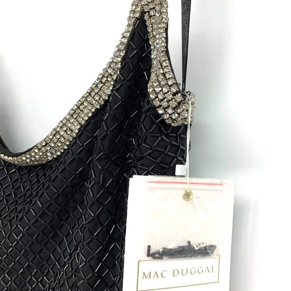 Mac Duggal Dress Black 93551 Beaded Spaghetti Strap Column Gown NWT - Picture 6 of 16